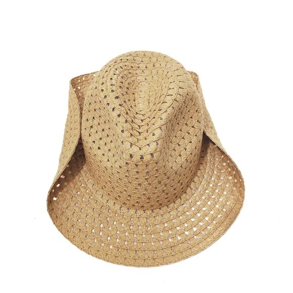 Coastal Cowgirl Mesh Woven Natural Color Hat - Picture 2 of 7